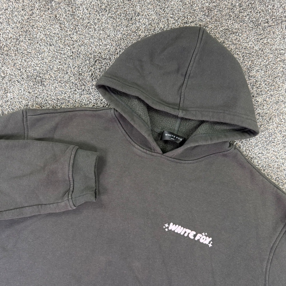 White Fox Boutique Happy Holidays Edition Hoodie Charcoal Grey Womens M/L